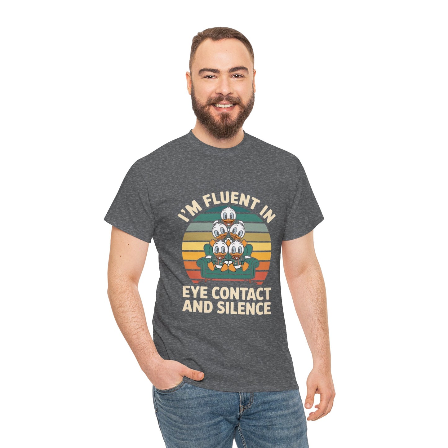 Unisex Heavy Cotton Tee -Fluent in Eye Contact
