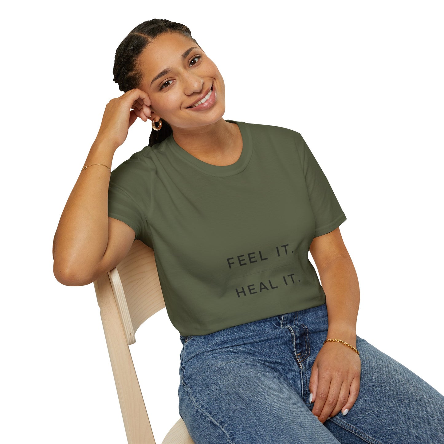 Feel It. Heal It T-Shirt – Mental Health Quote Tee, Minimalist Therapy Shirt,