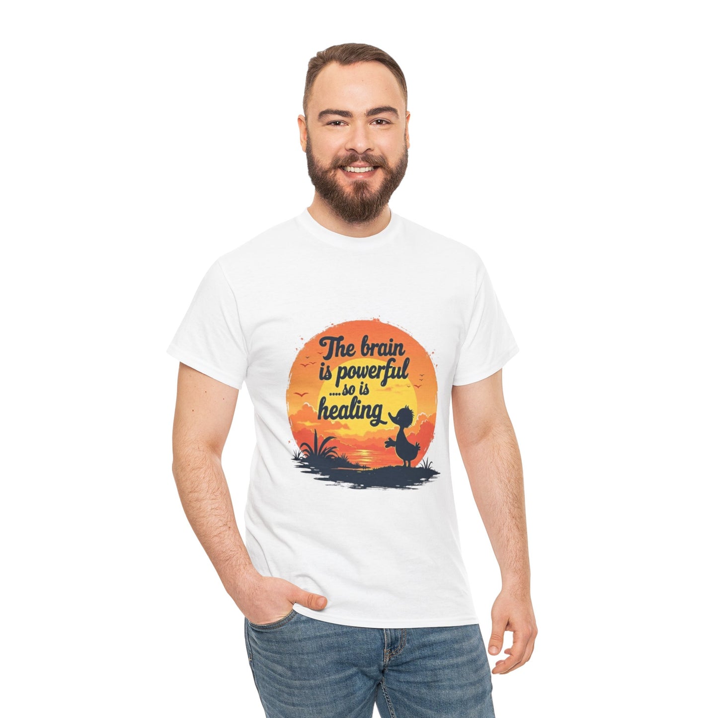 Unisex Heavy Cotton Tee - The Brain is Powerful' Inspirational T-Shirt