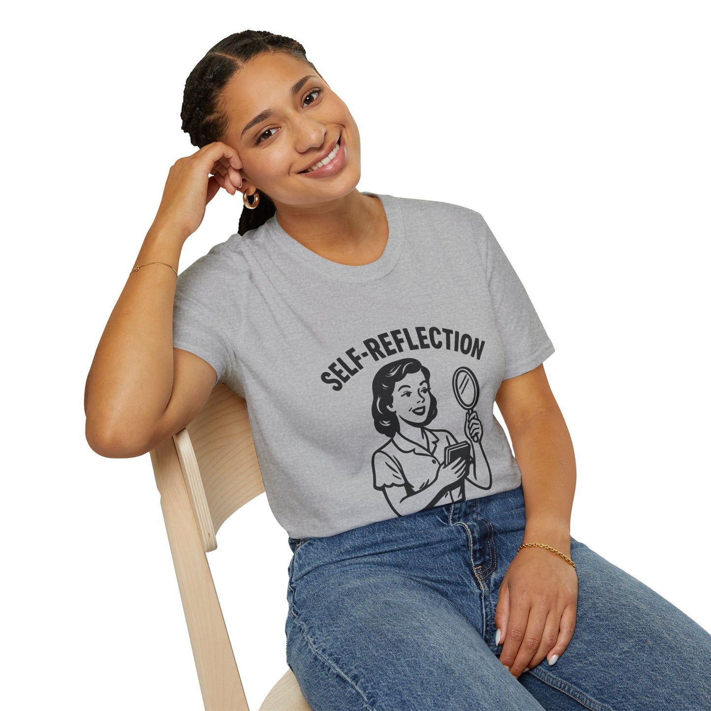 Self-Reflection Motivational Unisex T-Shirt, Self-Care Gift