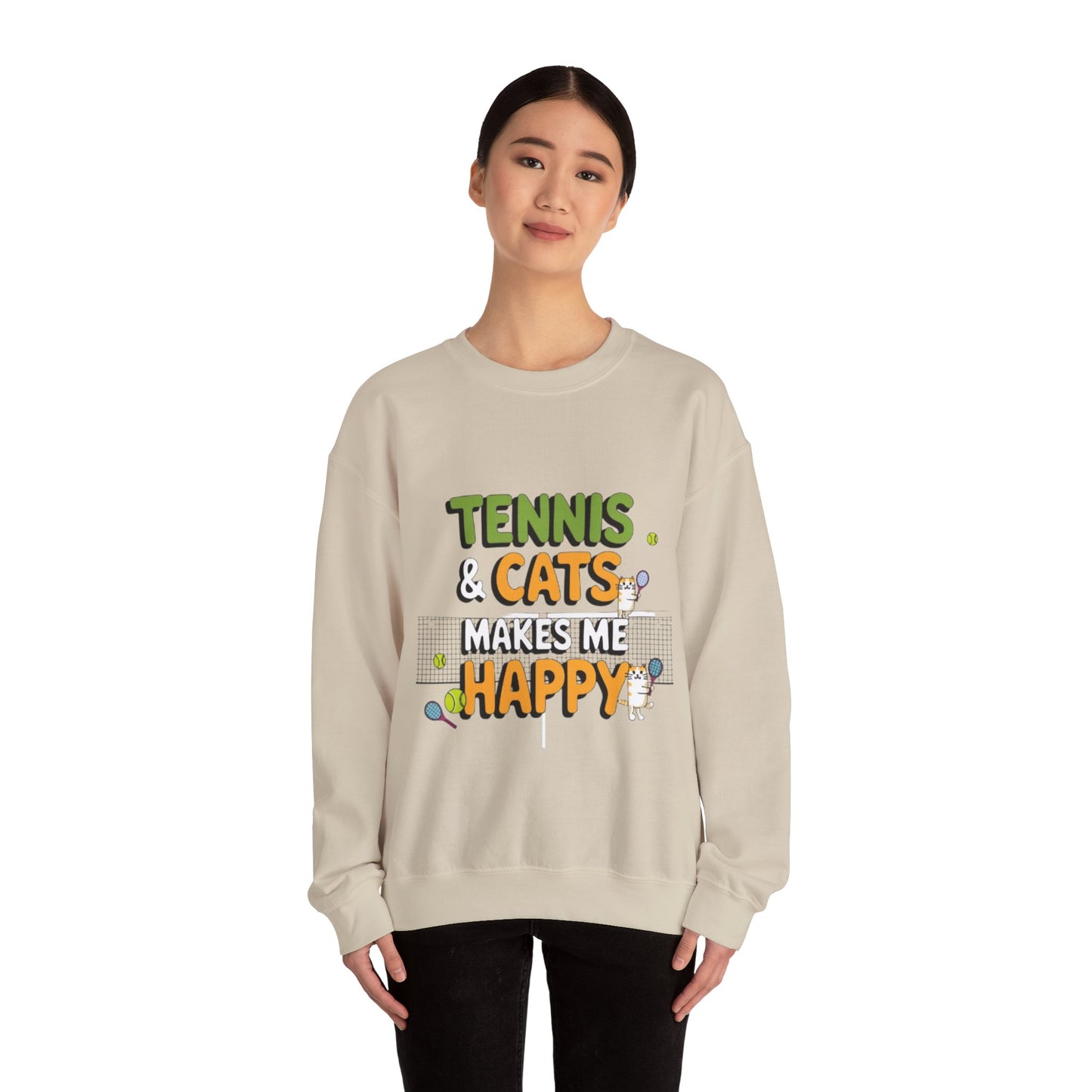 Sweatshirt-Tennis & Cats make me happy