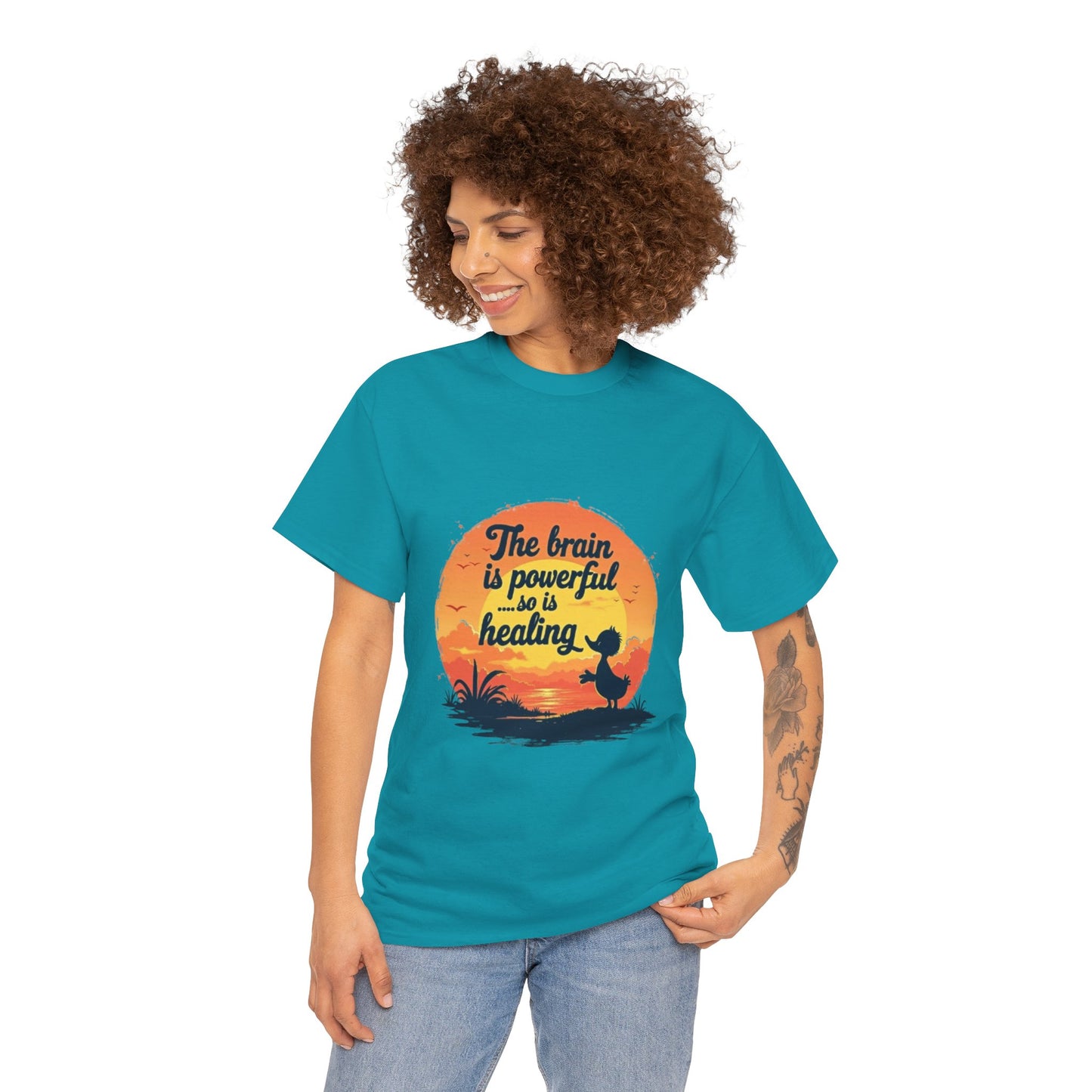 Unisex Heavy Cotton Tee - The Brain is Powerful' Inspirational T-Shirt