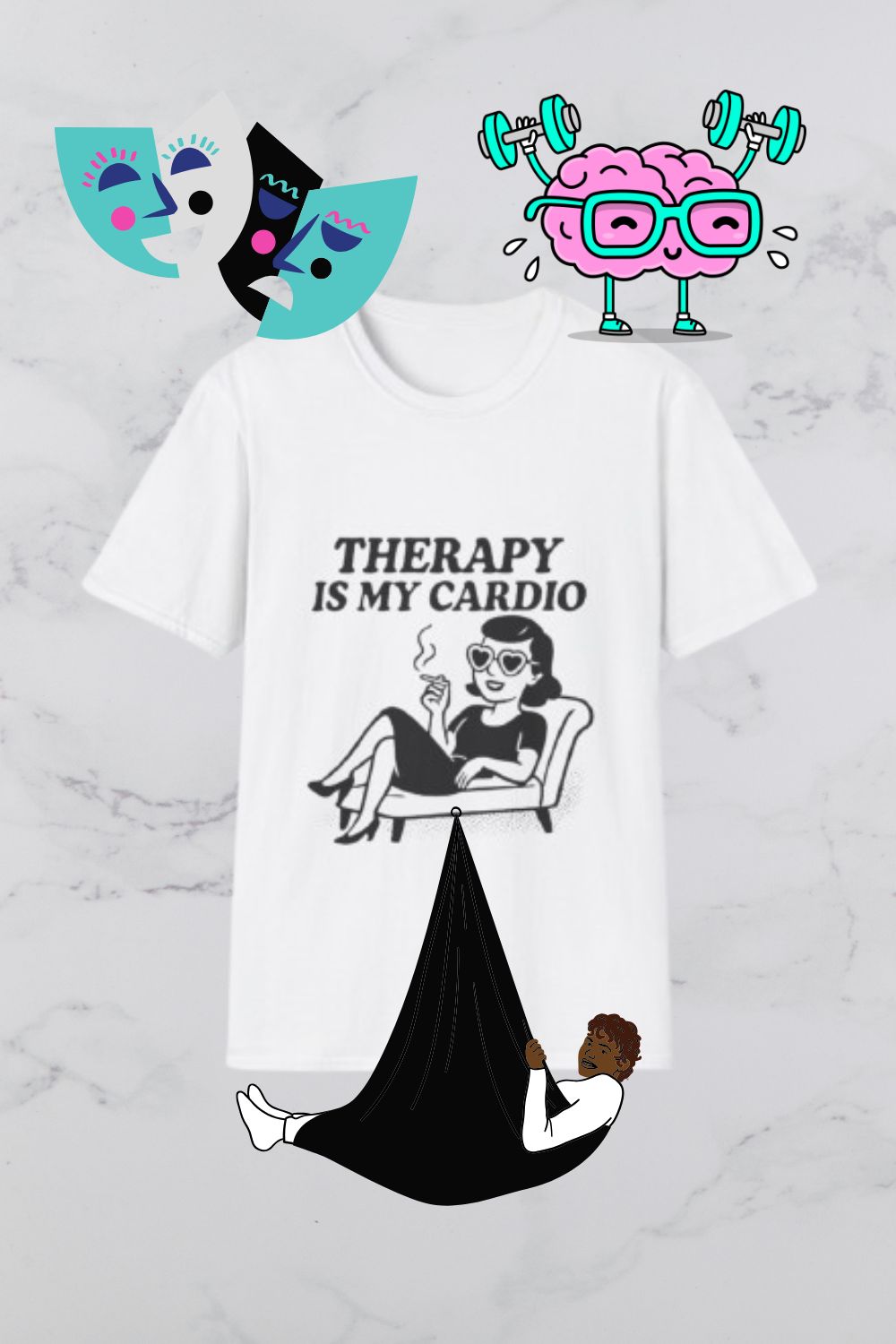 Therapy is My Cardio T-Shirt - Funny Unisex Gift for Casual Wear
