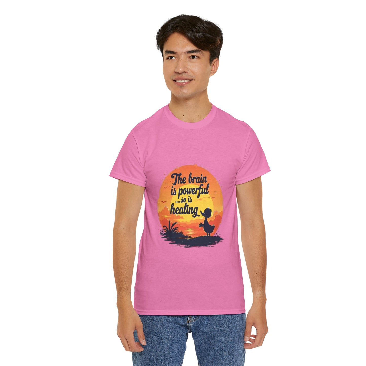 Unisex Heavy Cotton Tee - The Brain is Powerful' Inspirational T-Shirt