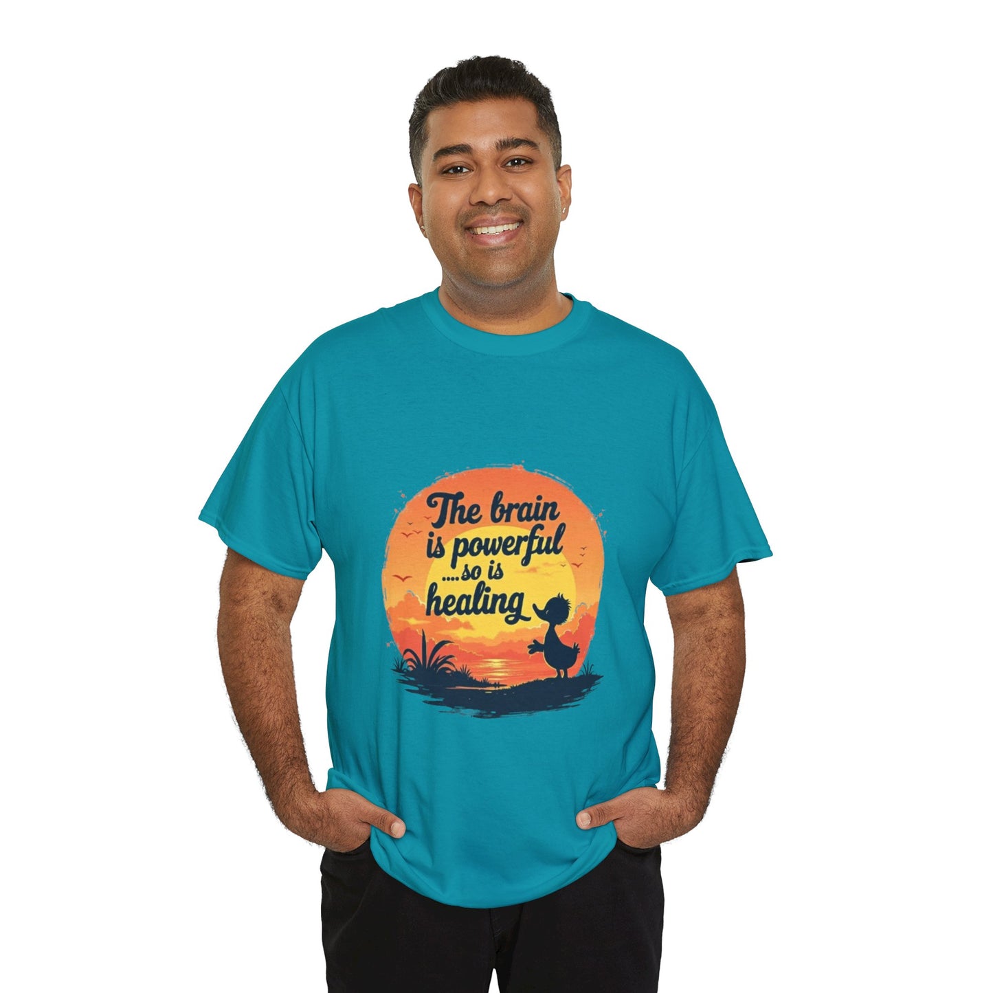 Unisex Heavy Cotton Tee - The Brain is Powerful' Inspirational T-Shirt