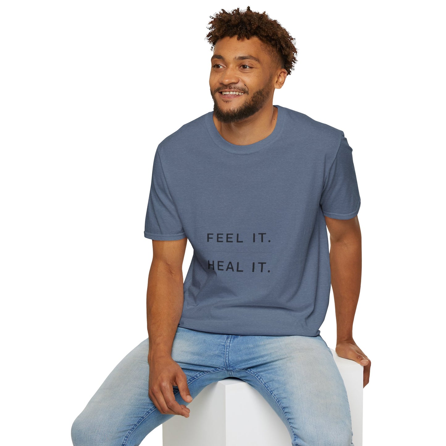 Feel It. Heal It T-Shirt – Mental Health Quote Tee, Minimalist Therapy Shirt,