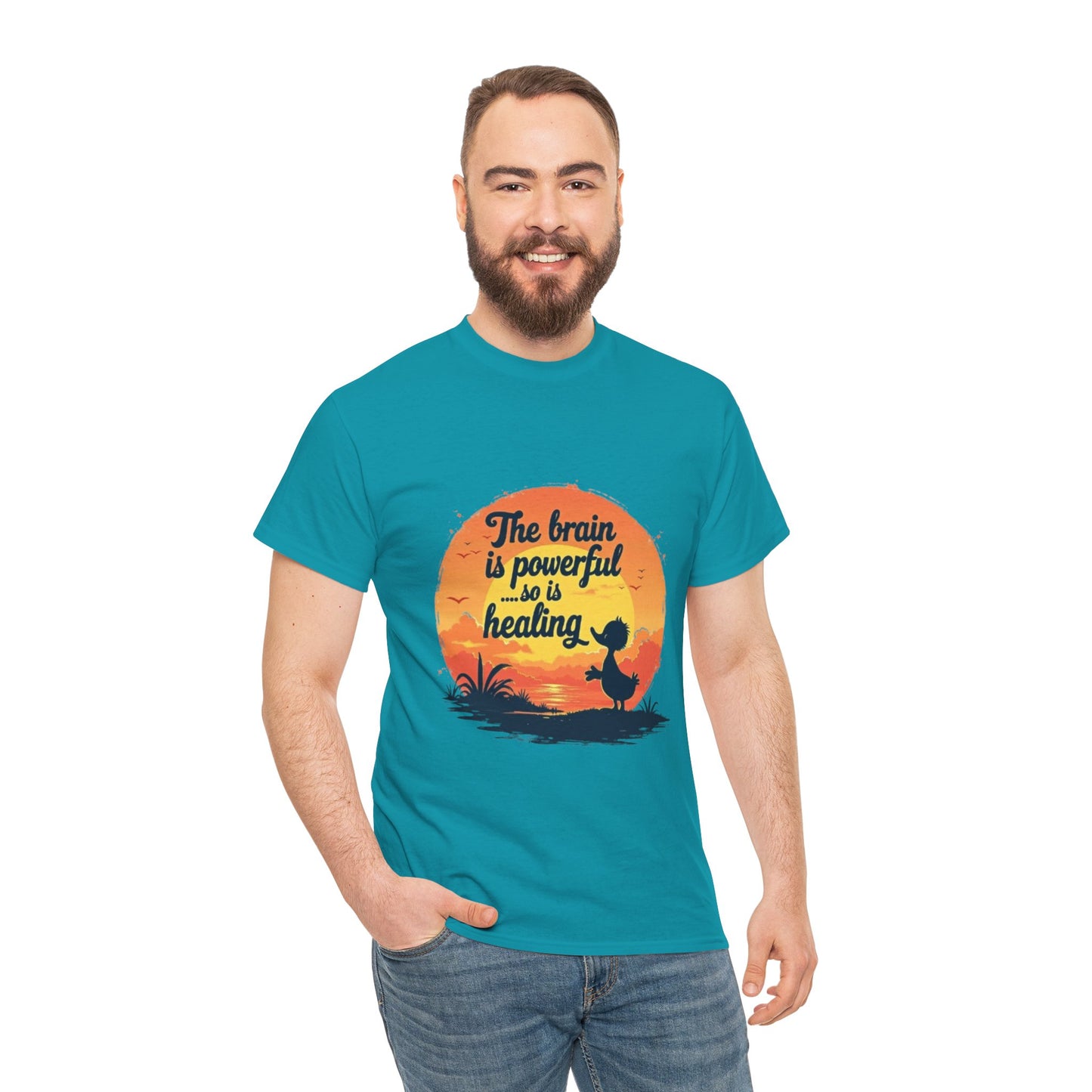 Unisex Heavy Cotton Tee - The Brain is Powerful' Inspirational T-Shirt