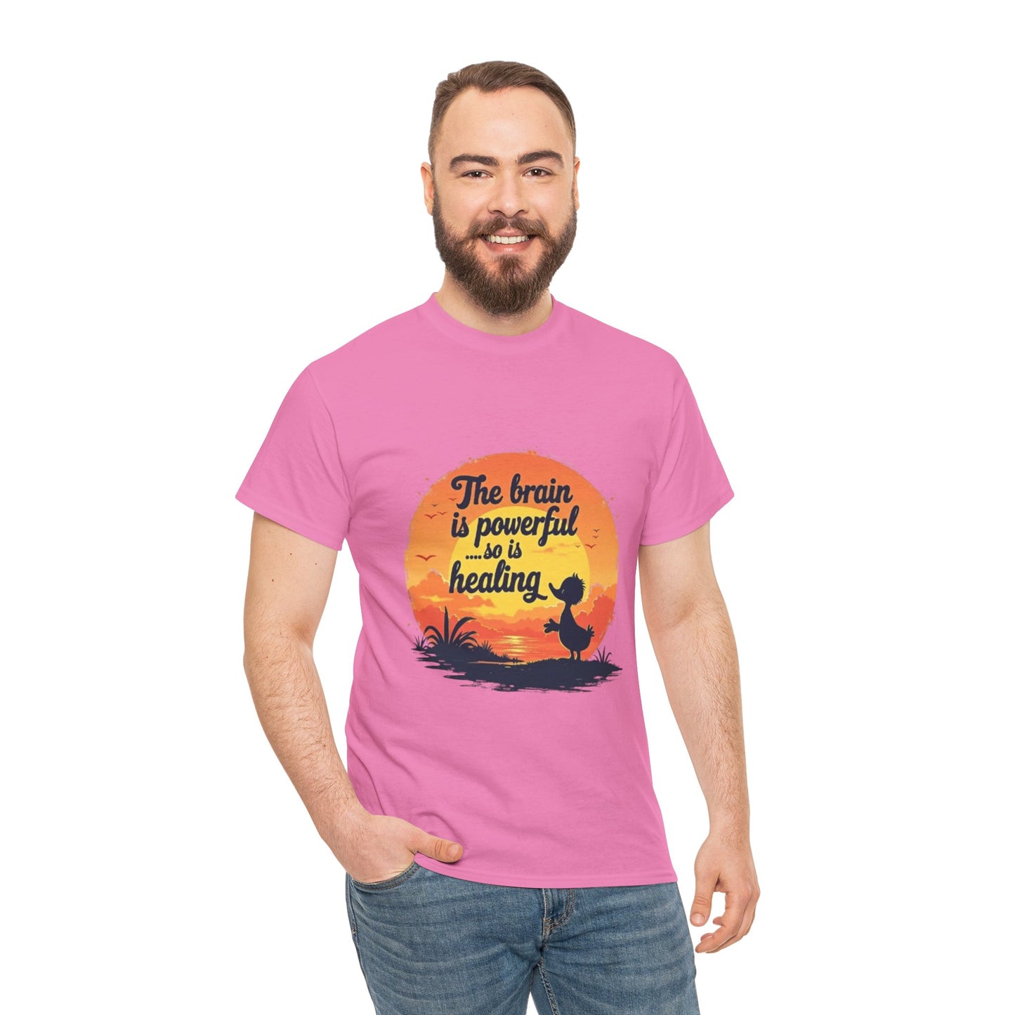 Unisex Heavy Cotton Tee - The Brain is Powerful' Inspirational T-Shirt