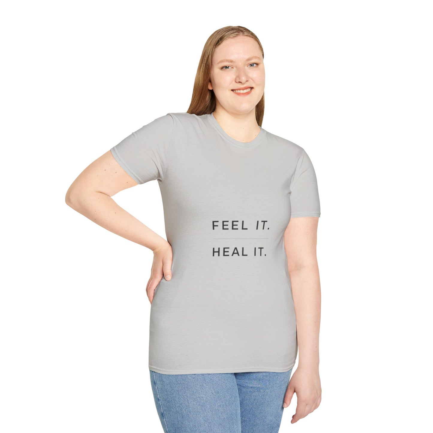 Feel It. Heal It T-Shirt – Mental Health Quote Tee, Minimalist Therapy Shirt,