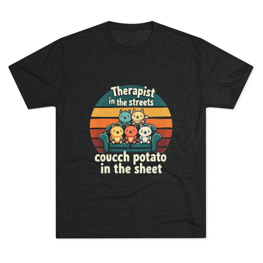 Unisex Tri-Blend T-shirt -Funny Therapist Cat