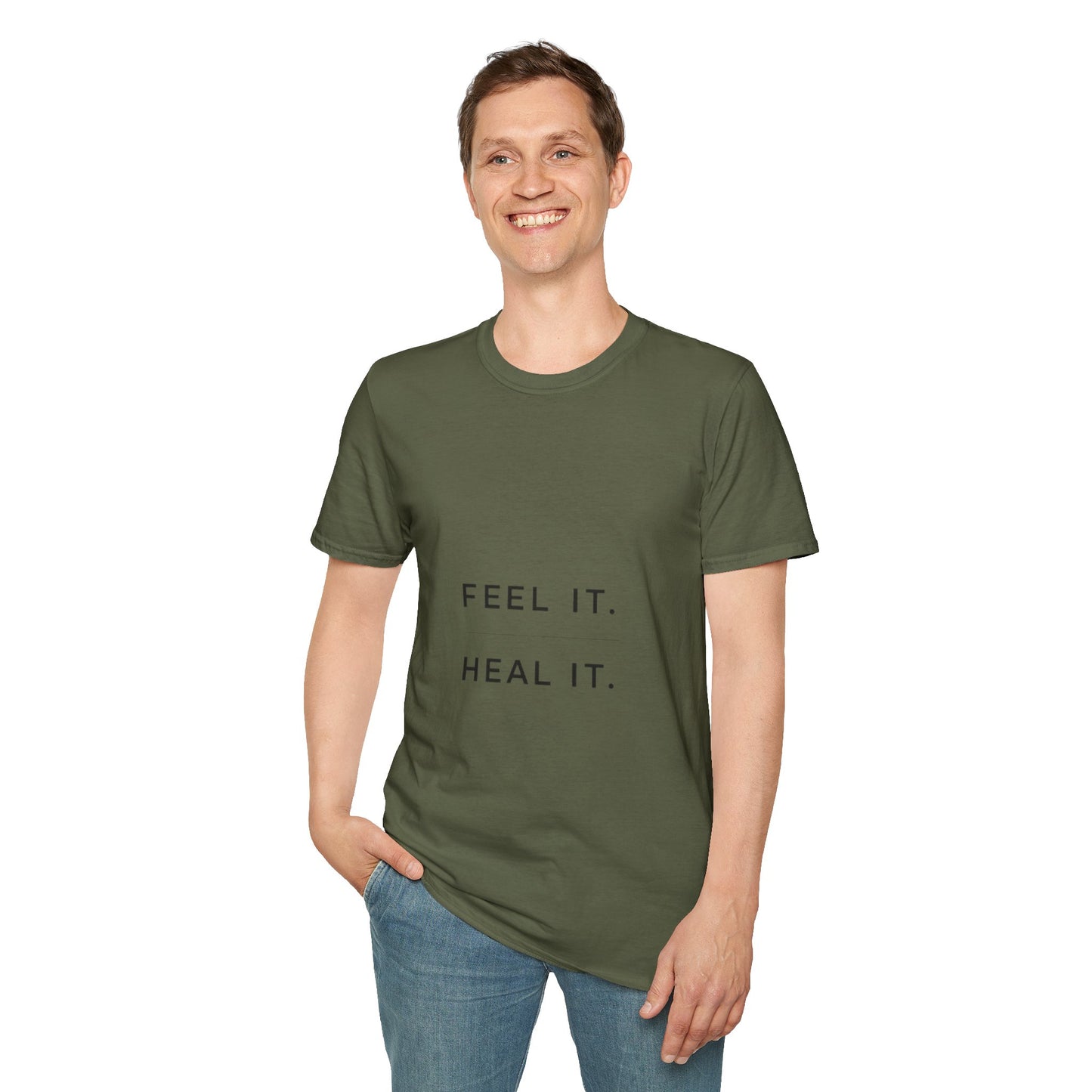 Feel It. Heal It T-Shirt – Mental Health Quote Tee, Minimalist Therapy Shirt,