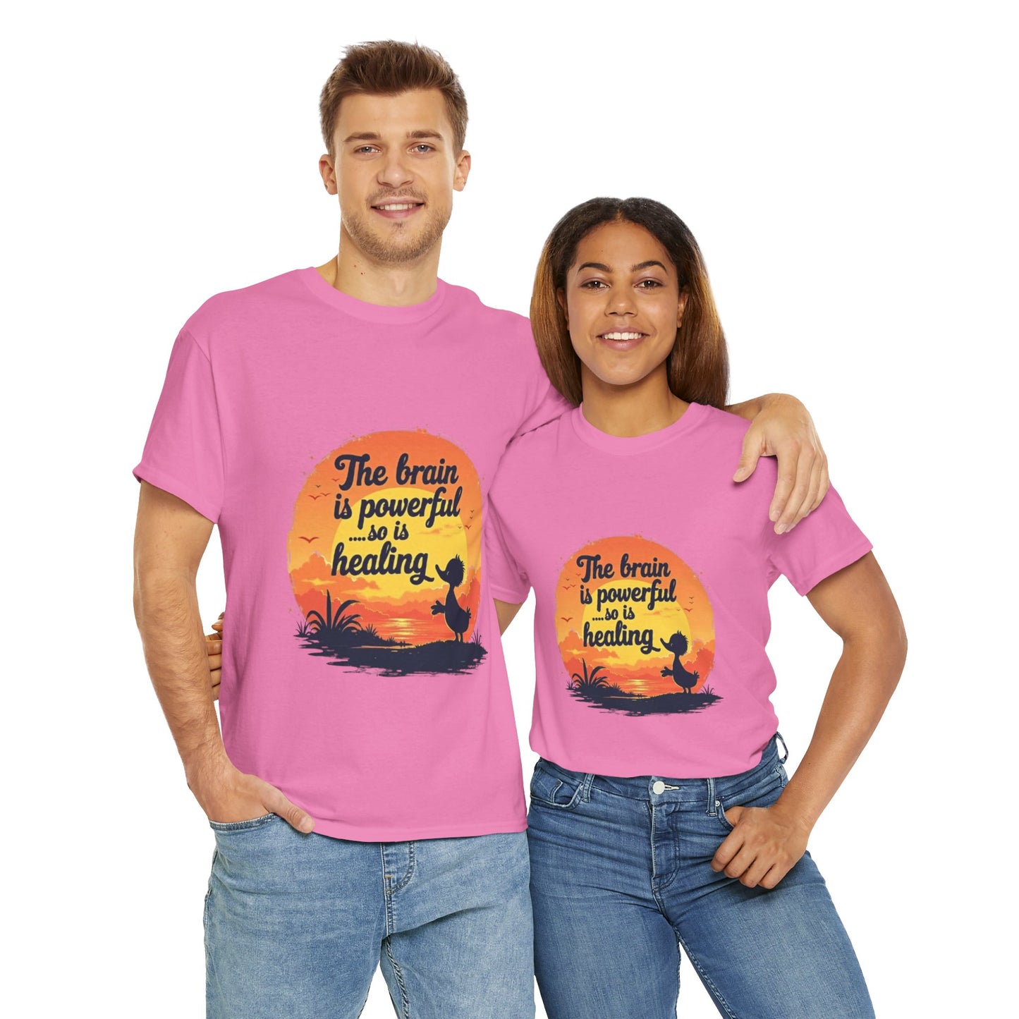 Unisex Heavy Cotton Tee - The Brain is Powerful' Inspirational T-Shirt
