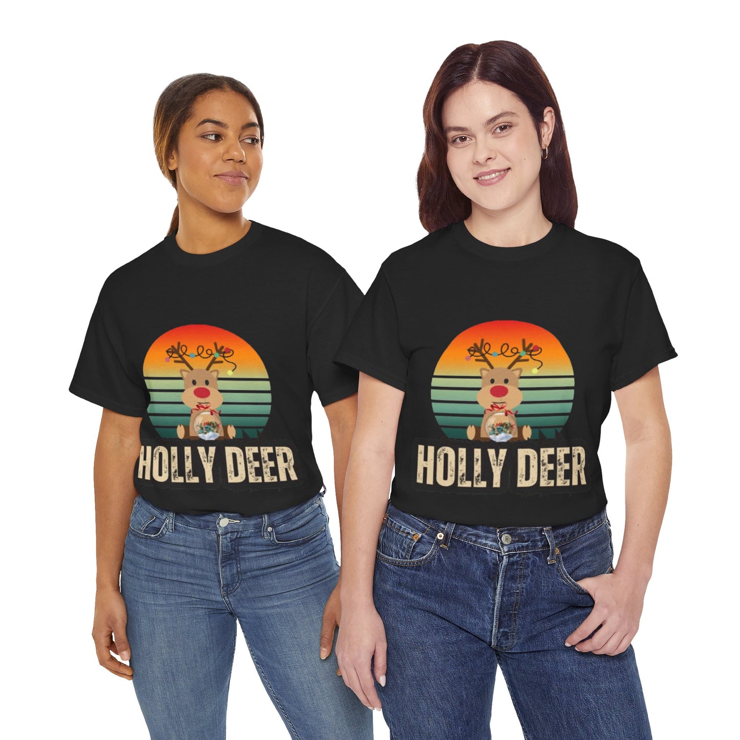 Unisex Cotton Tee -Holly Deer