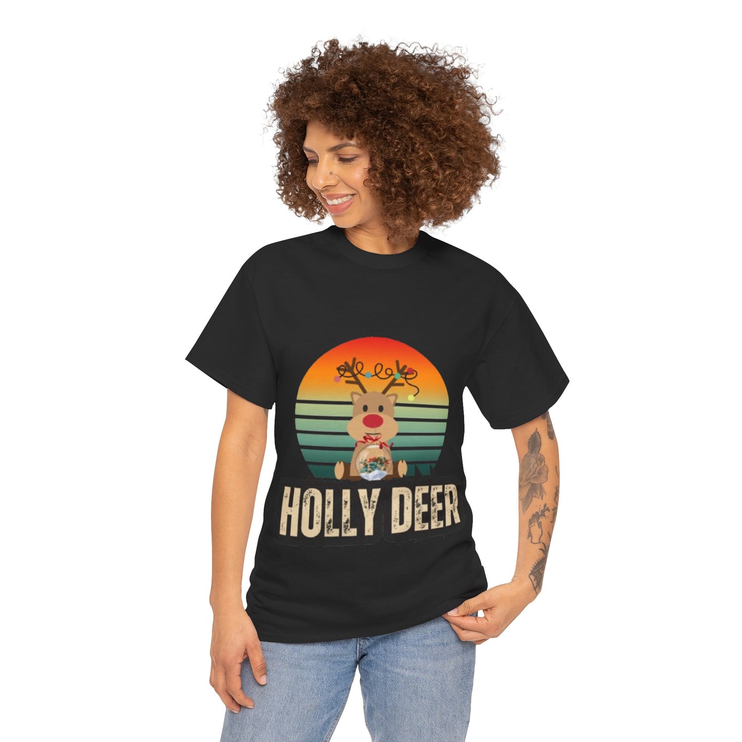 Unisex Cotton Tee -Holly Deer