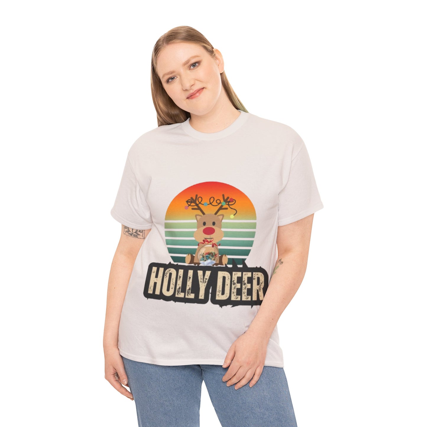 Unisex Cotton Tee -Holly Deer