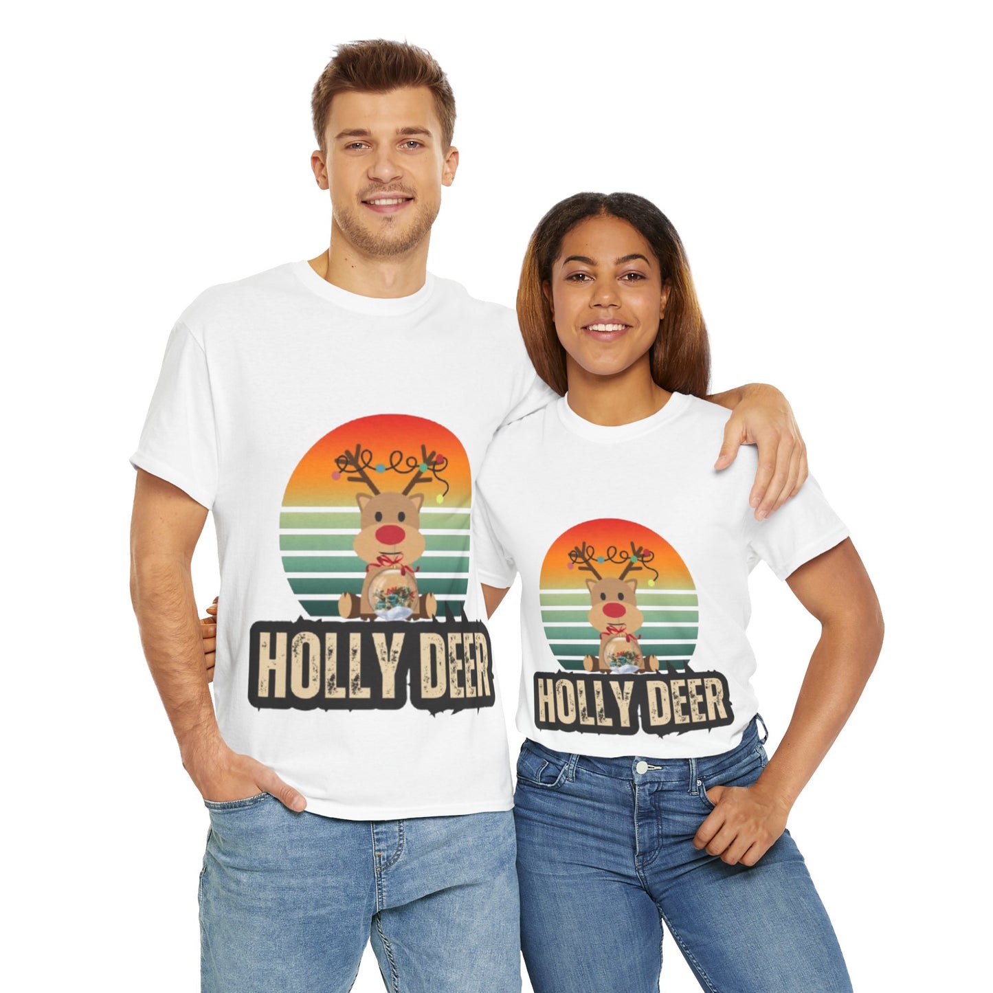 Unisex Cotton Tee -Holly Deer