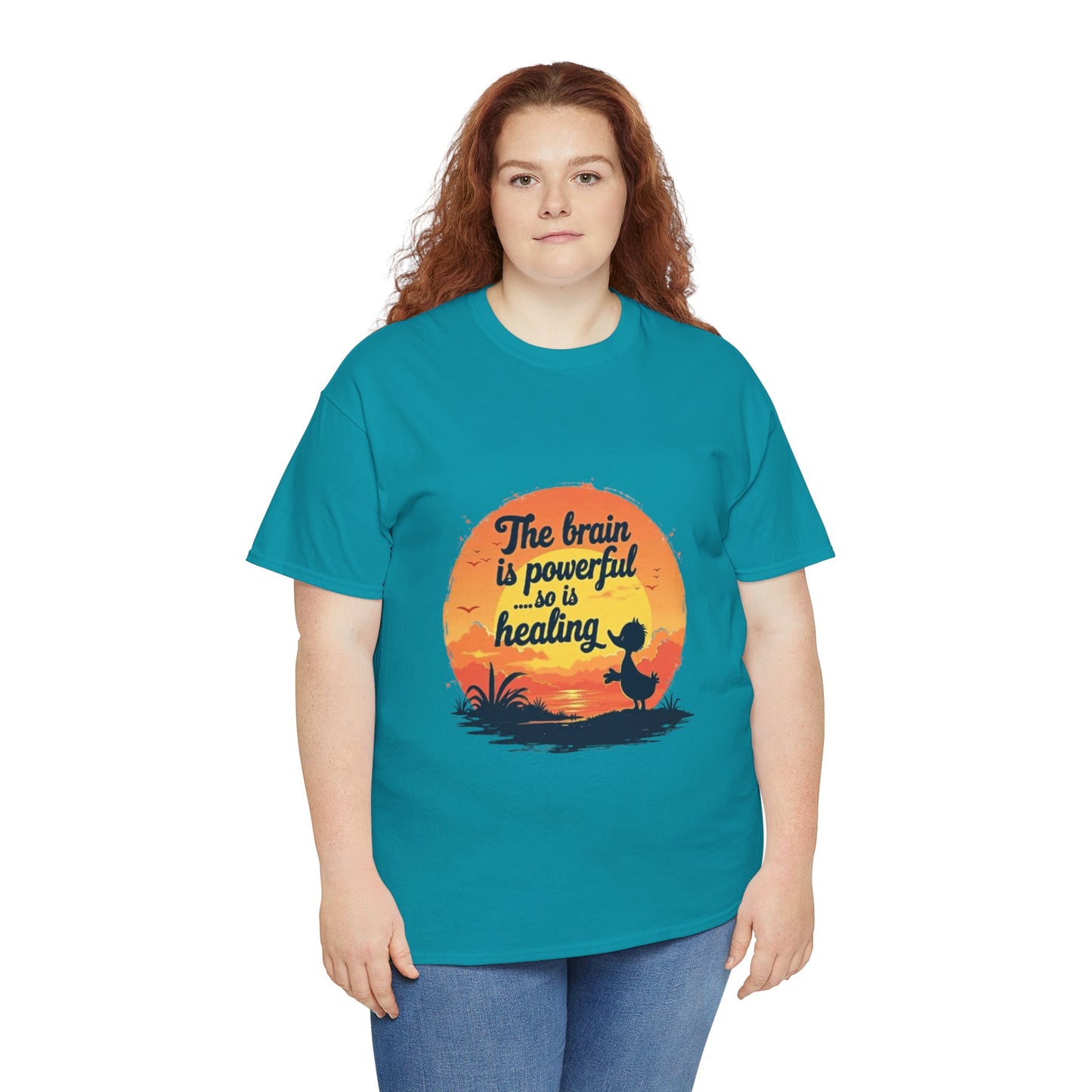 Unisex Heavy Cotton Tee - The Brain is Powerful' Inspirational T-Shirt