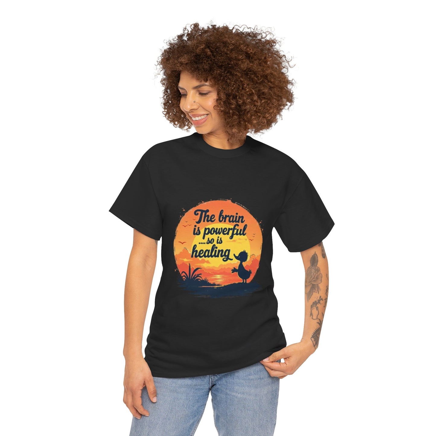 Unisex Heavy Cotton Tee - The Brain is Powerful' Inspirational T-Shirt