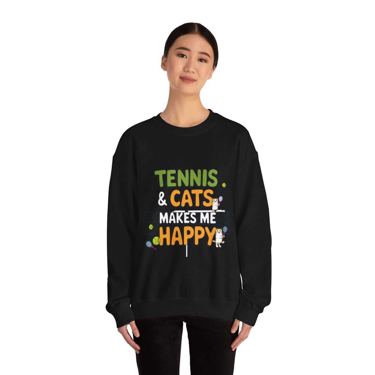 Sweatshirt-Tennis & Cats make me happy