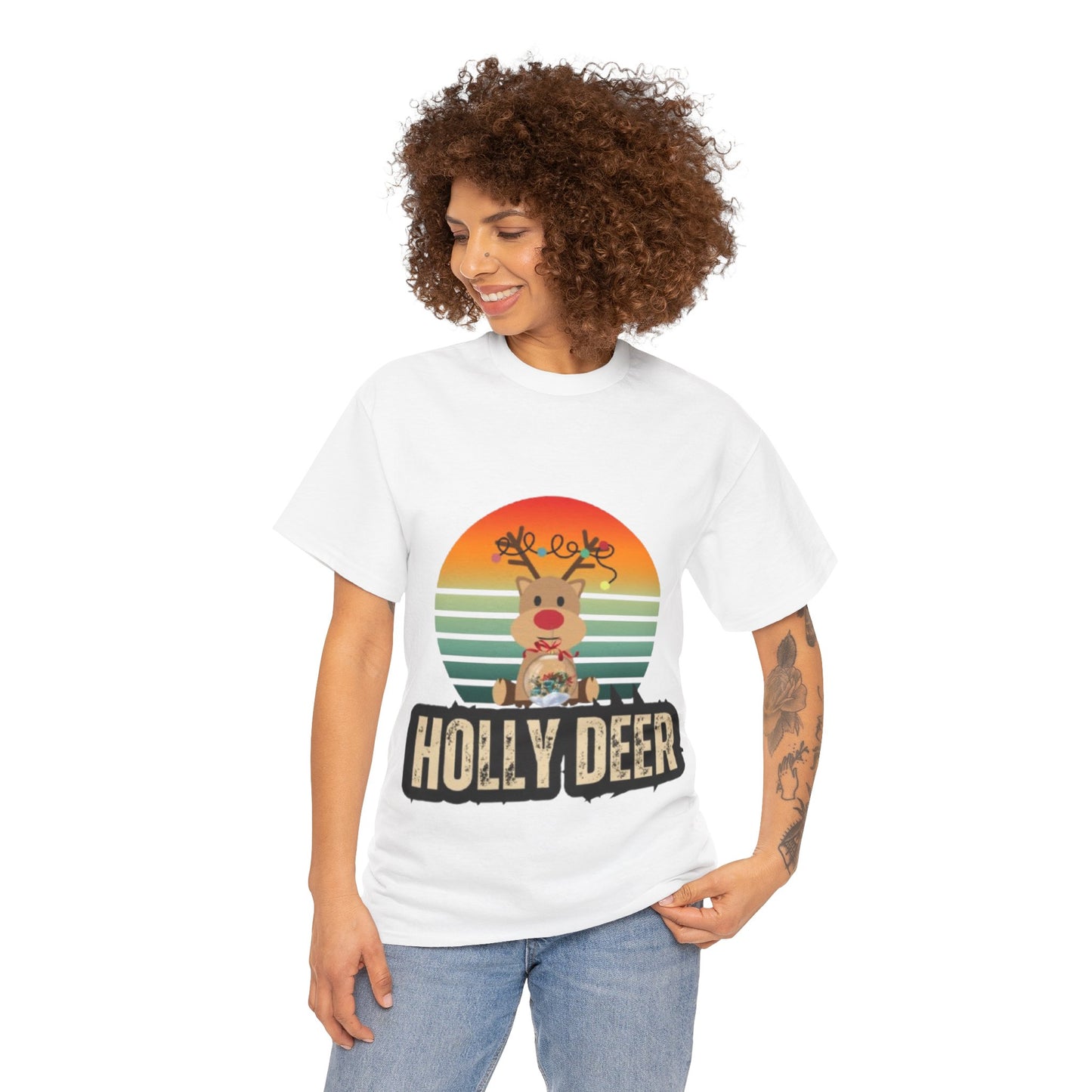 Unisex Cotton Tee -Holly Deer