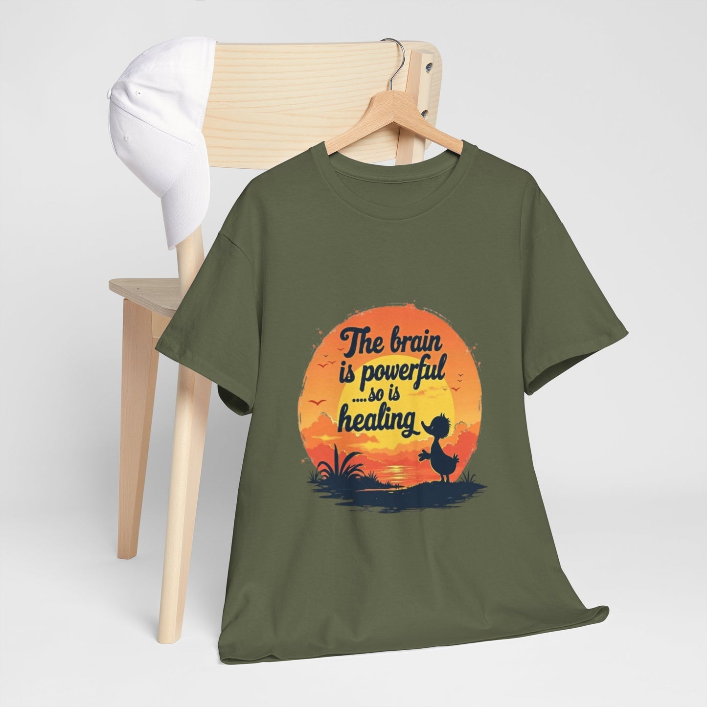 Unisex Heavy Cotton Tee - The Brain is Powerful' Inspirational T-Shirt