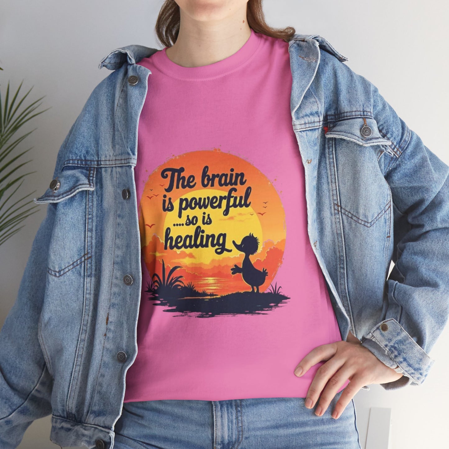 Unisex Heavy Cotton Tee - The Brain is Powerful' Inspirational T-Shirt