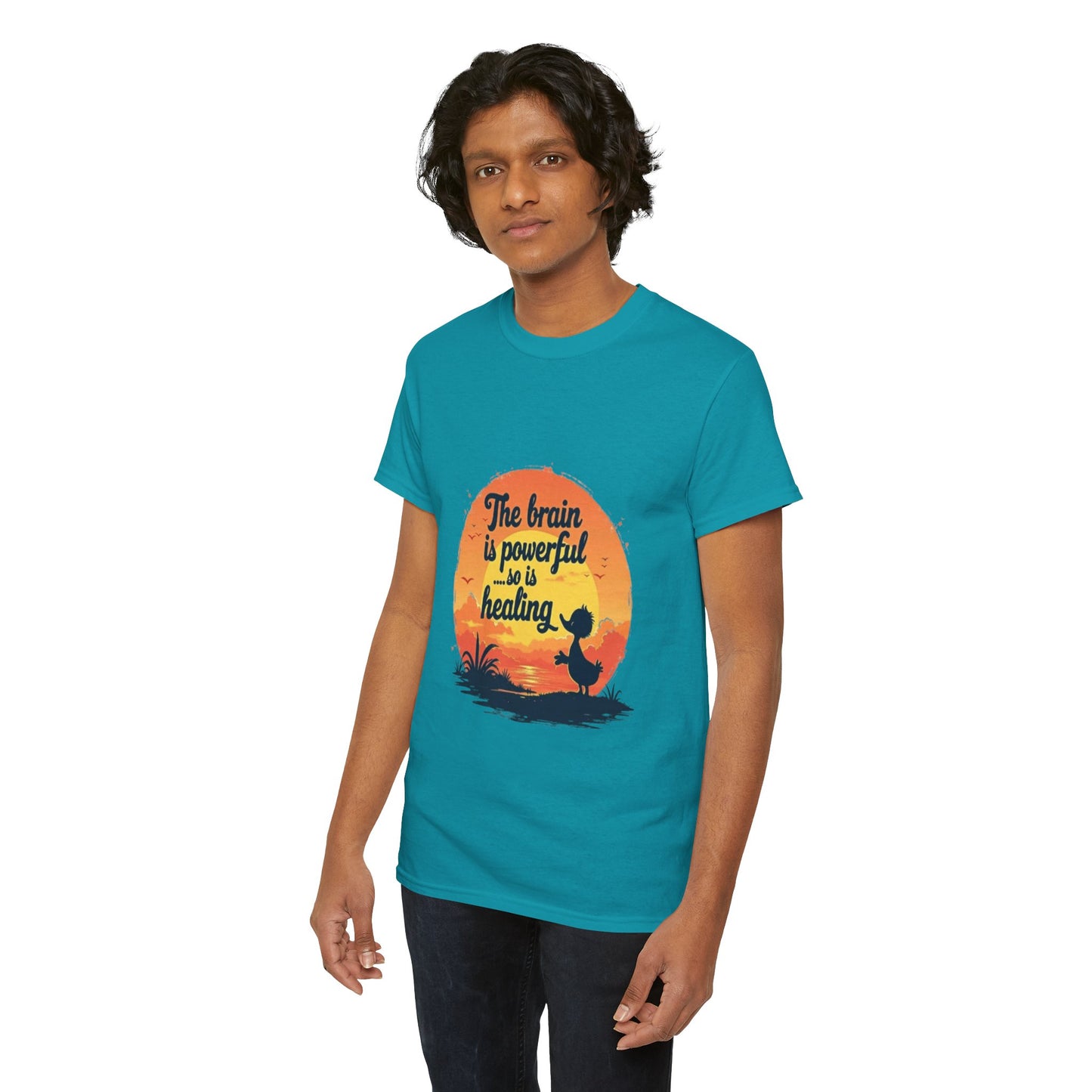 Unisex Heavy Cotton Tee - The Brain is Powerful' Inspirational T-Shirt