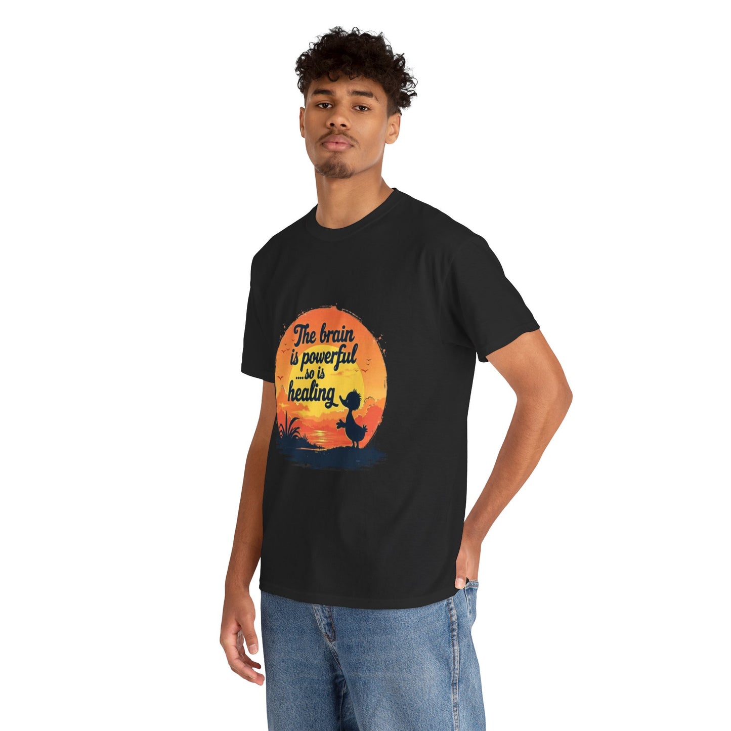 Unisex Heavy Cotton Tee - The Brain is Powerful' Inspirational T-Shirt