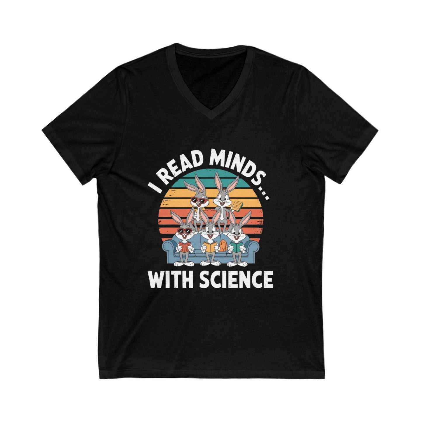 Funny Science V-Neck Tee  - I Read Minds... with Science