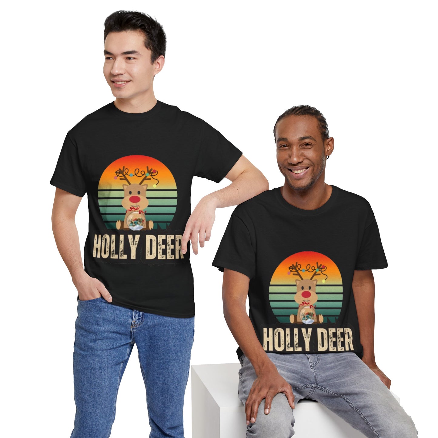 Unisex Cotton Tee -Holly Deer