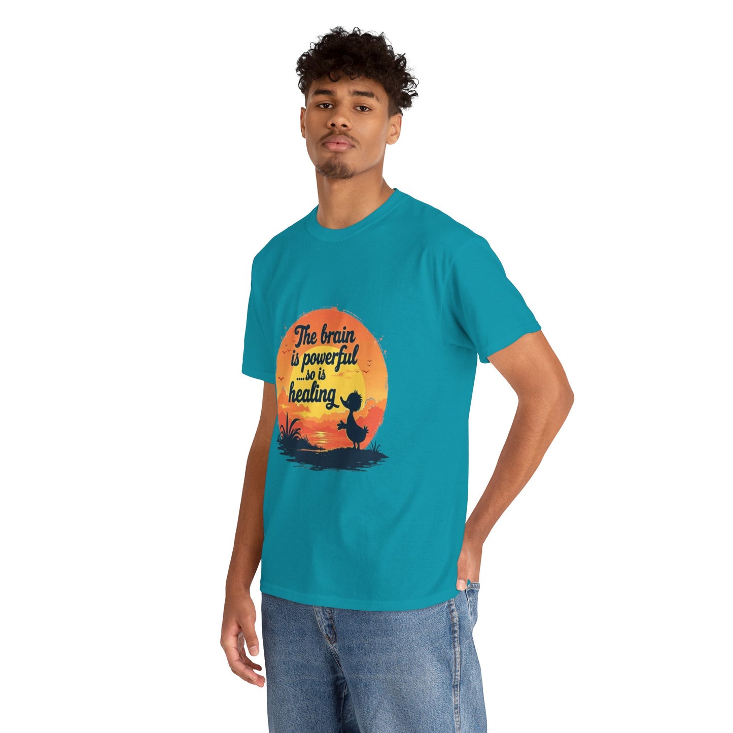 Unisex Heavy Cotton Tee - The Brain is Powerful' Inspirational T-Shirt