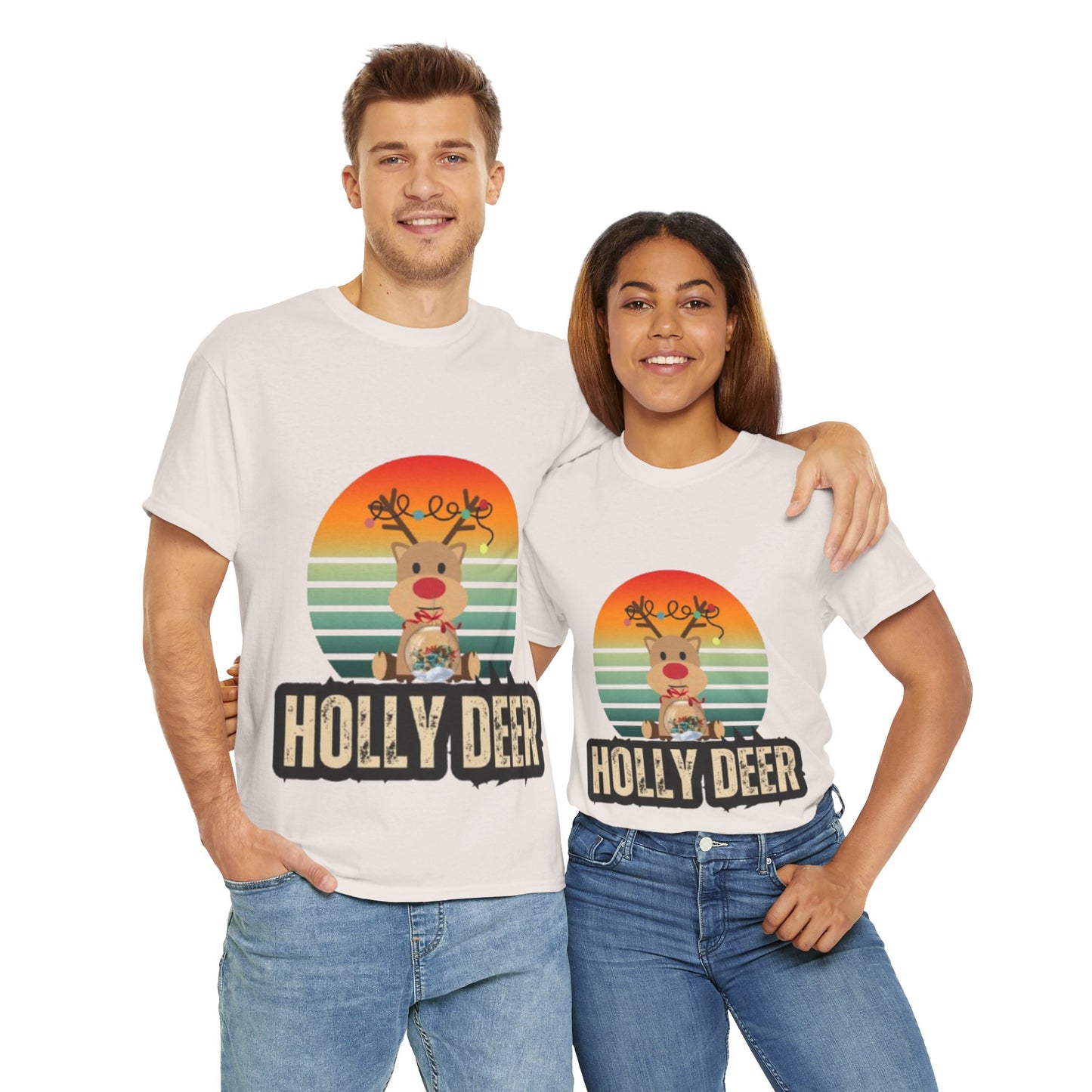 Unisex Cotton Tee -Holly Deer