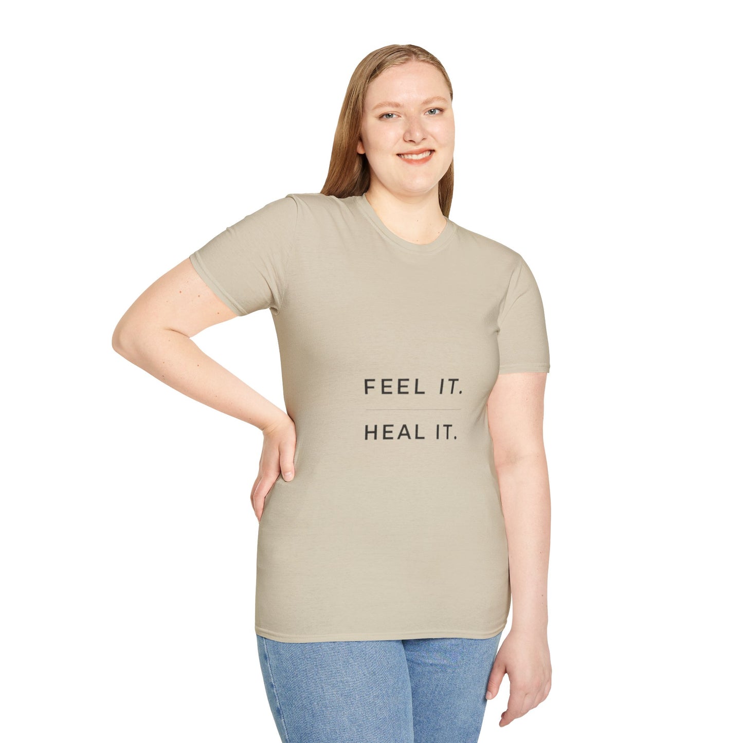 Feel It. Heal It T-Shirt – Mental Health Quote Tee, Minimalist Therapy Shirt,