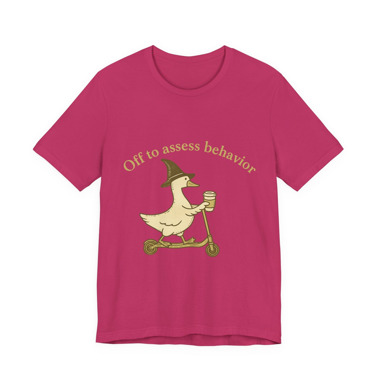 Off to Assess Behavior duck on scooter T-Shirt | Therapist Counselor Humor