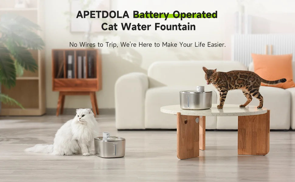 APETDOLA 4L Wireless Cat Water Fountain Auto Sensor Drinking Fountain For Cats Dog Drinker Pet Water Dispenser Accessories