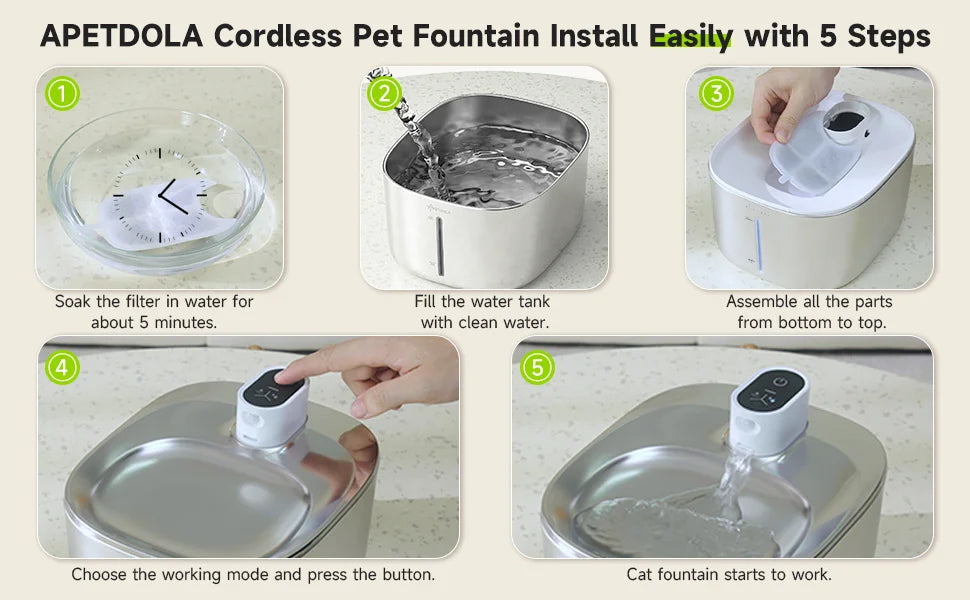 APETDOLA 4L Wireless Cat Water Fountain Auto Sensor Drinking Fountain For Cats Dog Drinker Pet Water Dispenser Accessories