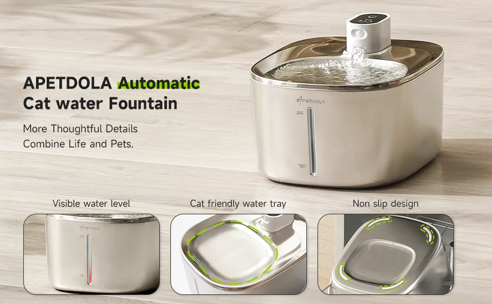 APETDOLA 4L Wireless Cat Water Fountain Auto Sensor Drinking Fountain For Cats Dog Drinker Pet Water Dispenser Accessories